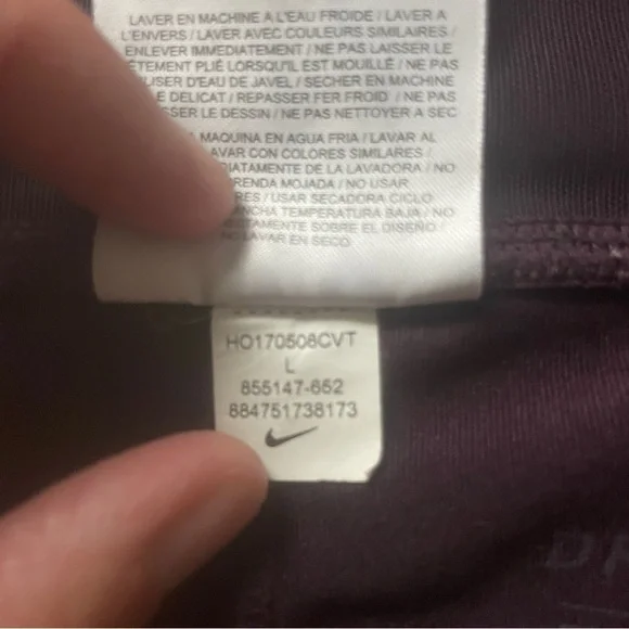 Nike Womens Pink Plum Dri-Fit Leggings Power Fast Size Large Back Pocket - Picture 6 of 8